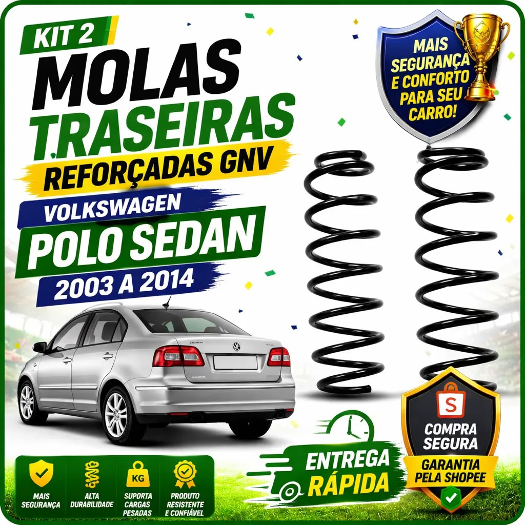 Par Molas GNV Polo Hatch/Sedan Traseiras (2003 a 2014)