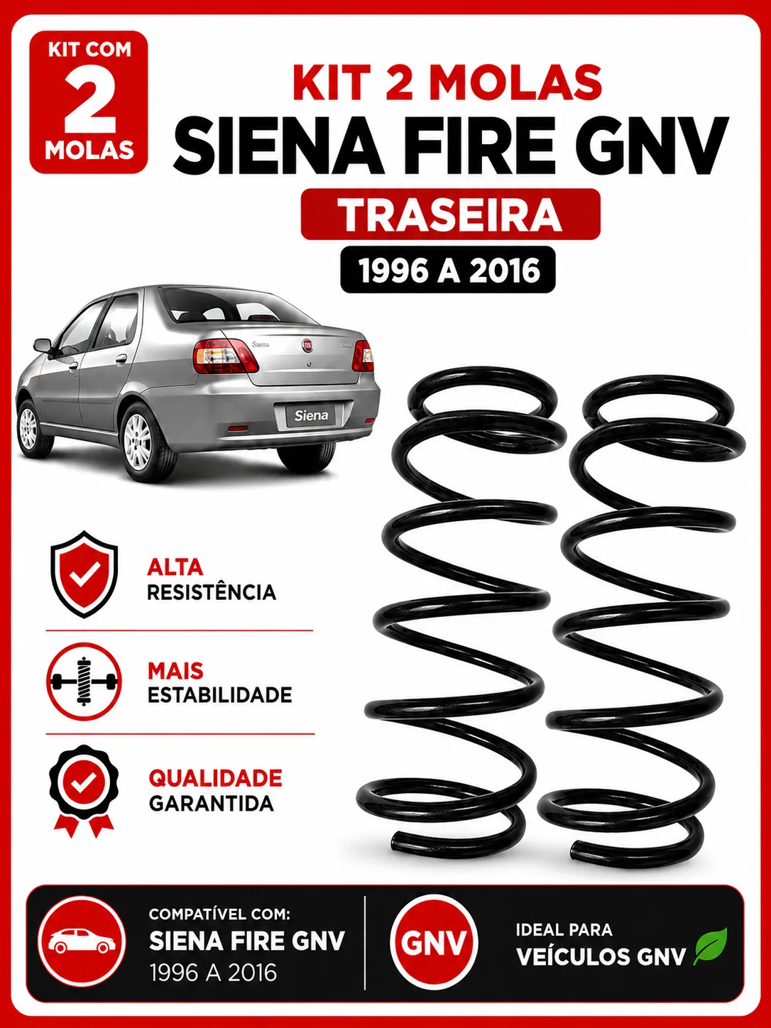 Kit de Molas Reforçadas Siena Fire GNV